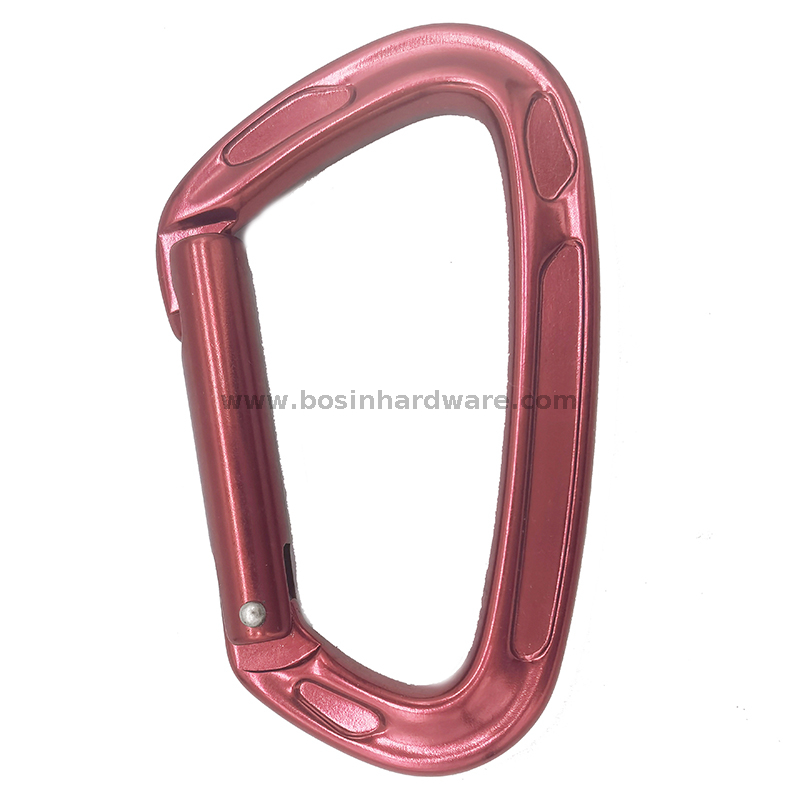 Red Flat Straight Gate Spring Carabiner