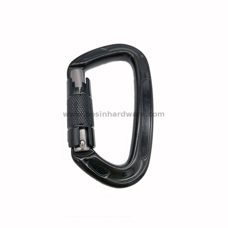 Corrosion Resistant Black Auto Twist Locking Aluminum Carabiner