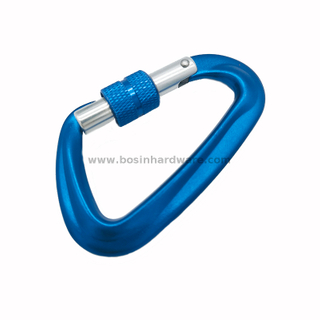 Blue Safety Screw Lock Strength Aluminum Alloy Carabiner