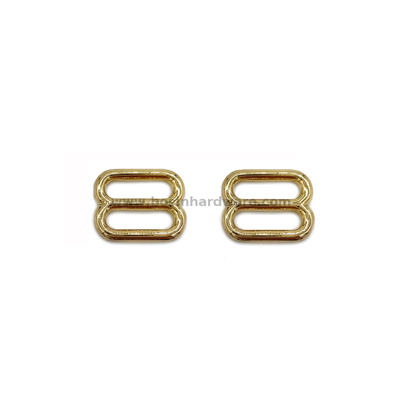 Mini Gold Metal Round Wide-Mouth Triglide Slides for Leather Shoulder Strap