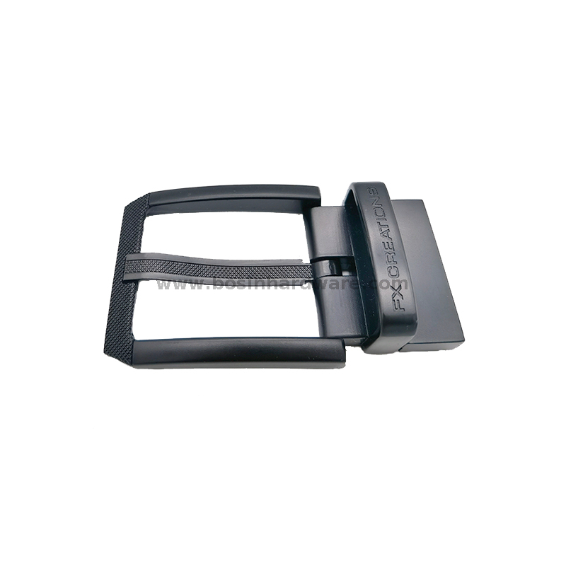 Black Painting Simple Clip Reversible Leather Pin Buckle