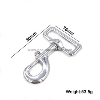 Silver Plated Metal Snap Hook with Big Square Eye