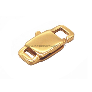 Polished PVD Gold Plated Stainless Steel Lobster Clasp with Square Shape