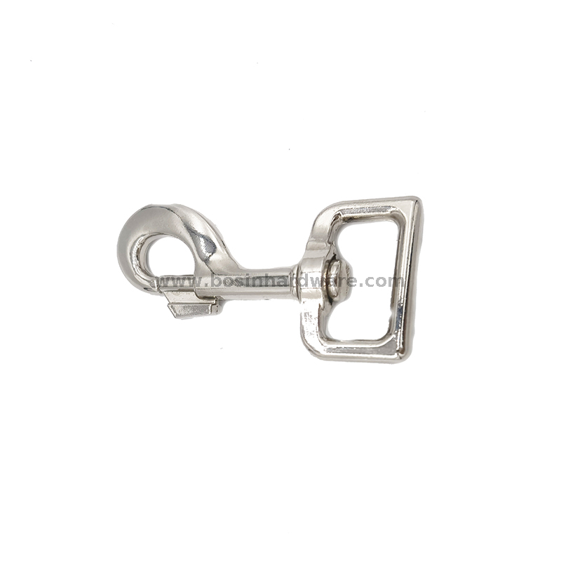 Quick Release Bolt Snap Hook with Square Eye