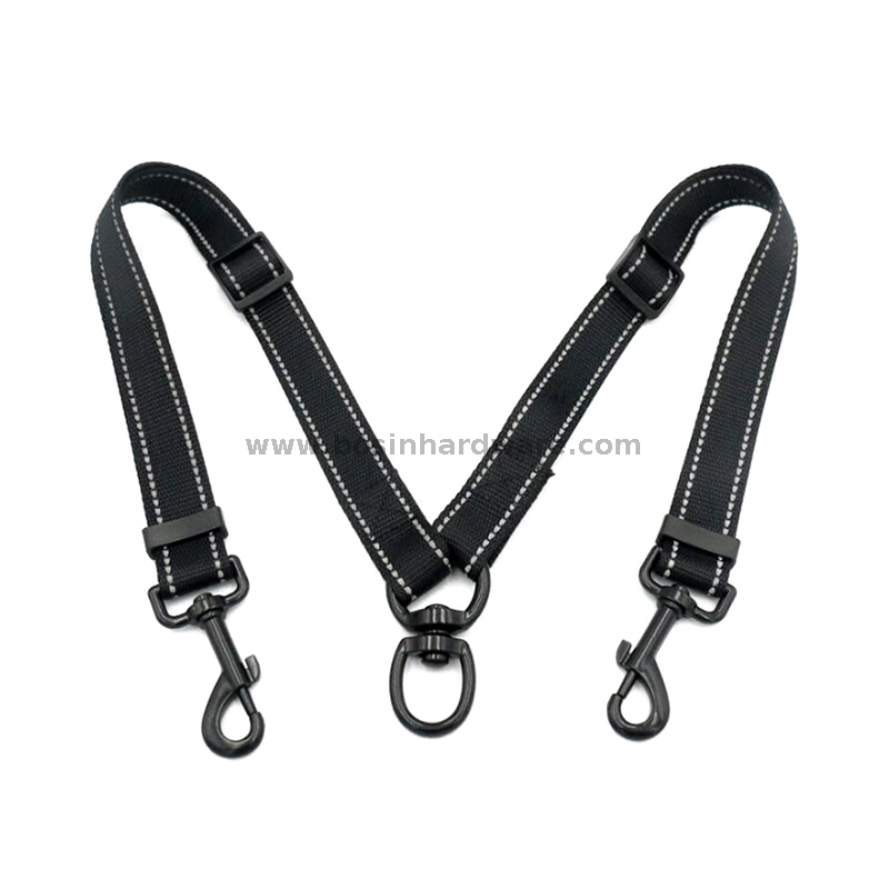 2-Way Coupler Lead Multi Head Nylon Dog Leash 