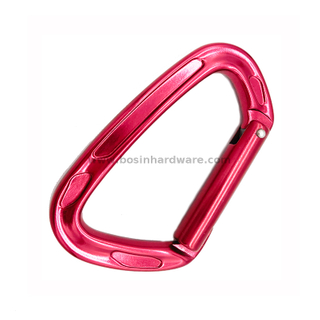 Red Flat Straight Gate Spring Carabiner
