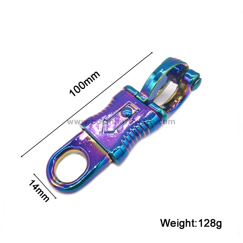 Rainbow Paracord Panic Snap Hook With Fixed-eye