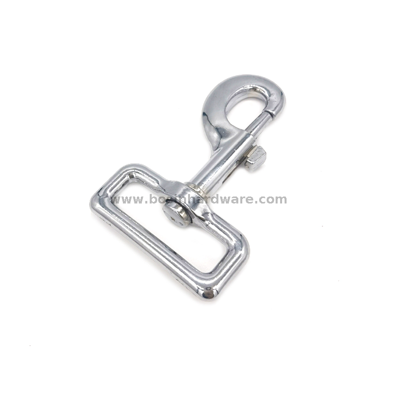 Silver Plated Metal Snap Hook with Big Square Eye