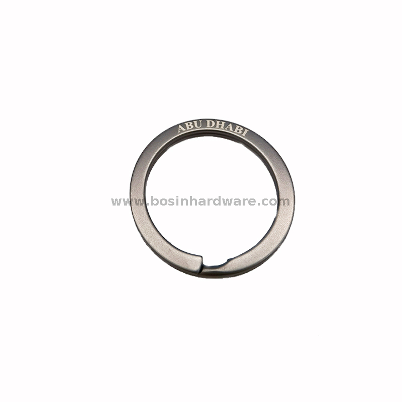 Custom Logo Matte Gunmetal Flat Split Rings for DIY Gift