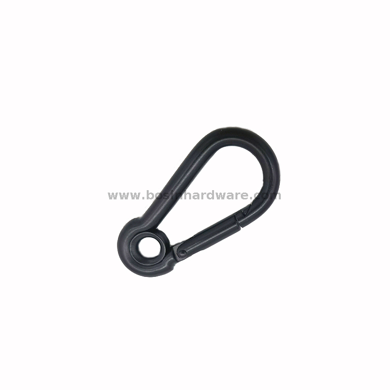 Stainless Steel Hammock Black Carabiner Hook with Eyelet