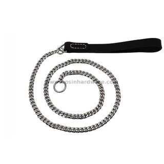  Extra Shiny Silver P Chain Stainless Steel Thick Pitbull Cuban Chain Dog Leash 