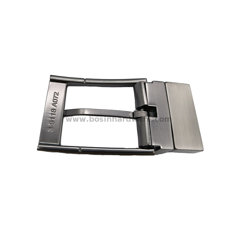 Good Quality Brush Matte Gray Reversible Clasp Belt Buckle 