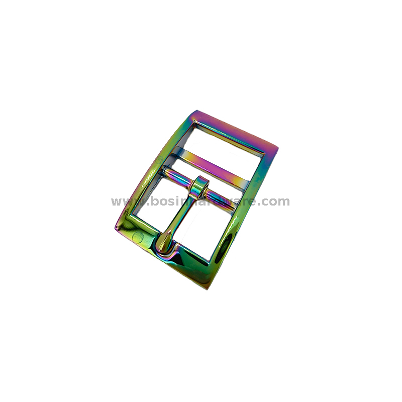 Fashion Rainbow Color Metal Pin Belt Buckle with Double Bar Pin