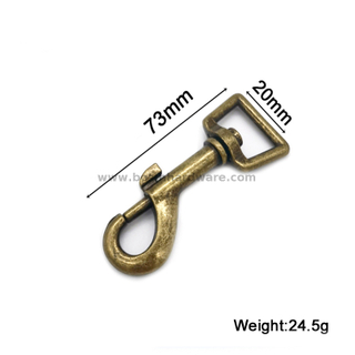 Antique Brass Metal Snap Hook 
