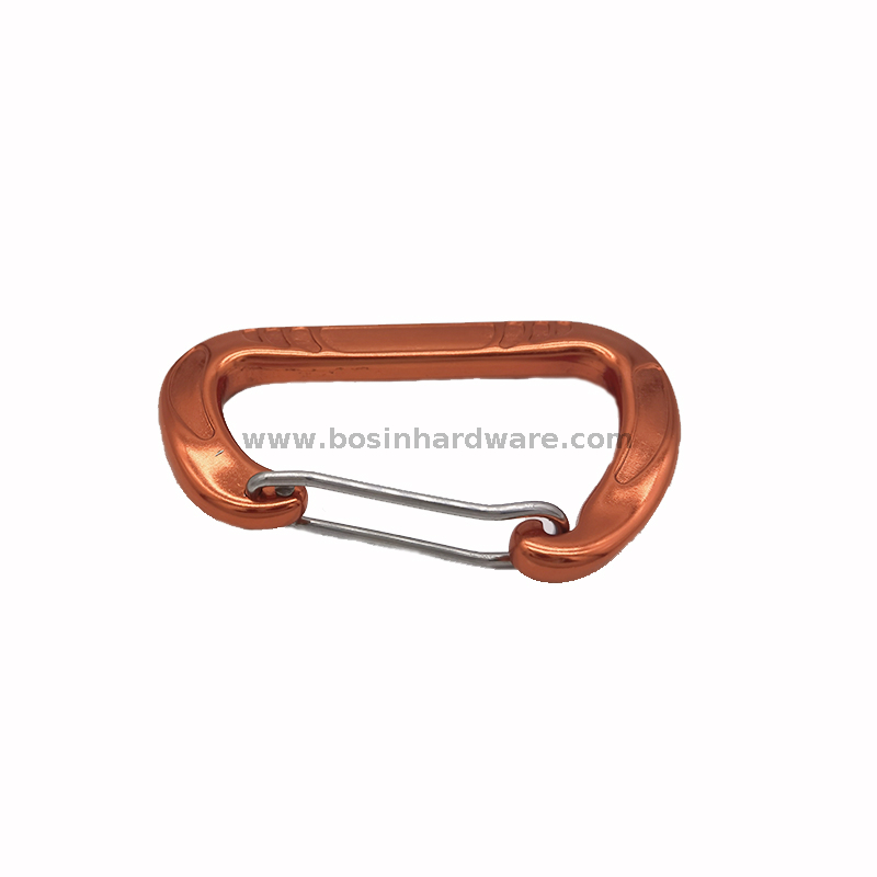  Wholesale 12KN Aluminum Spring Wire Gate Carabiner for Hiking Bag