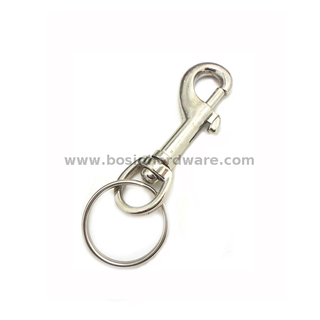 Portable Spring Snap Hook with Key Ring Keychain