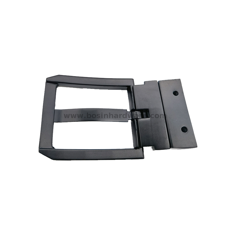 Black Painting Simple Clip Reversible Leather Pin Buckle