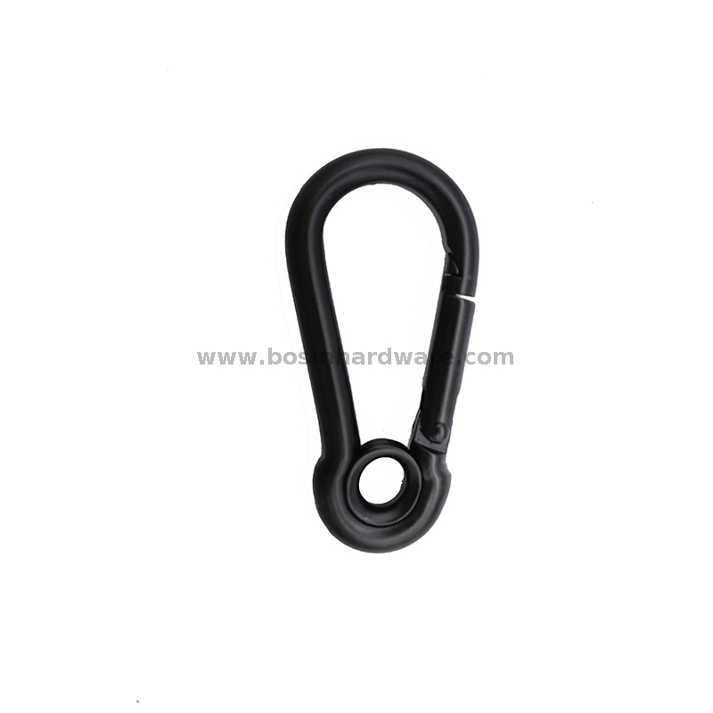 Stainless Steel Hammock Black Carabiner Hook with Eyelet