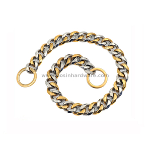 Smooth Gold And Silver PVD Cuban Slip Chain Dog Collar