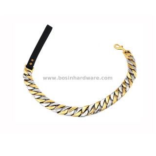 Glossy Gold And Silver Cuban Chain Dog Neck Training Lead Leash