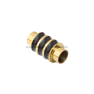 Black And Gold Stainless Steel Magnetic Clasps for Men's Leather Bracelet