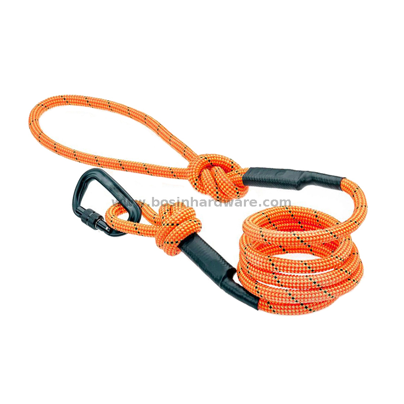 Customized Size Screw Carabiner Rolled Rope Pet Lead Leash