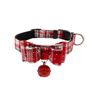 Hot Sales Lovely Holiday Bow Dog Collar with Bell