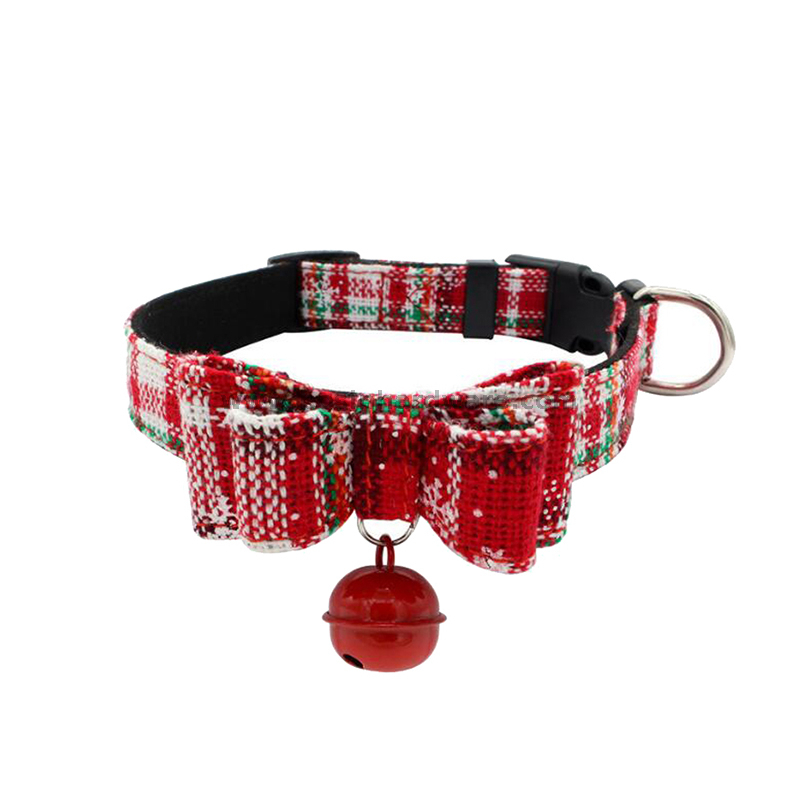 Hot Sales Lovely Holiday Bow Dog Collar with Bell