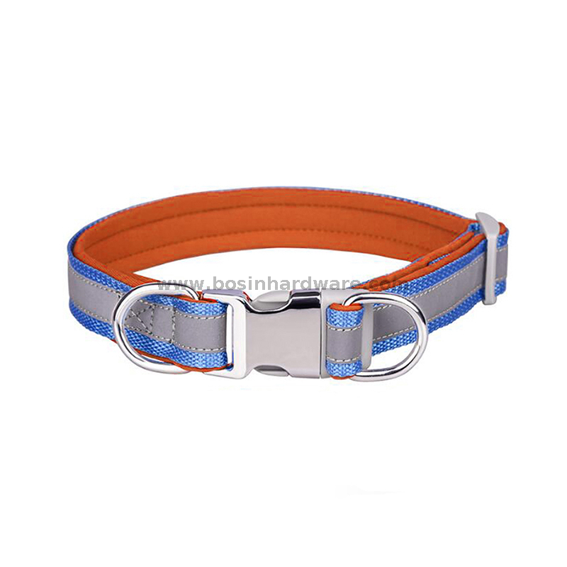 Orange And Blue Color Comfort Reflective Dog Collars 