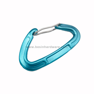Anodized Blue Aluminum Lite Wire Carabiner for Custom Logo