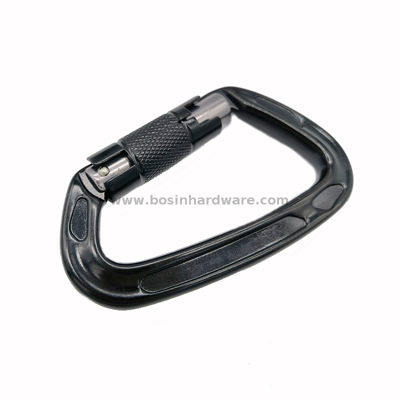 Corrosion Resistant Black Auto Twist Locking Aluminum Carabiner