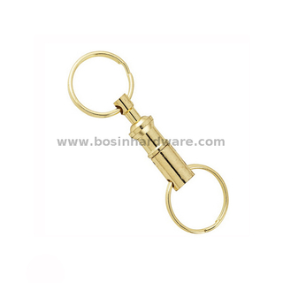 Polished Gold Minute Key Pull Apart Keyring Keychain