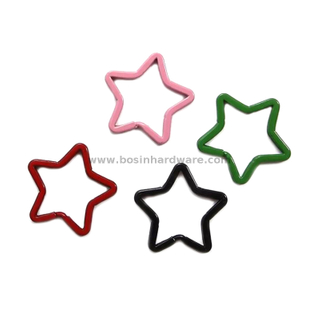 Custom Color Star Shape Split Metal Keyring
