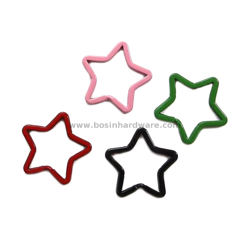 Custom Color Star Shape Split Metal Keyring