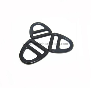 Black Metal Strap Buckle Triangle Buckle with Double Rings Slot 