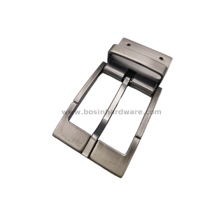 Good Quality Brush Matte Gray Reversible Clasp Belt Buckle 