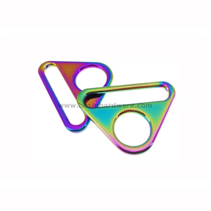 Rainbow Plated Metal Triangle Buckles for DIY Sewing Bag Strap Webbing