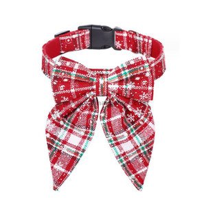 Luxury Snowflakes Bow Tie Dog Collar for Pet Decoration
