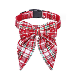 Luxury Snowflakes Bow Tie Dog Collar for Pet Decoration
