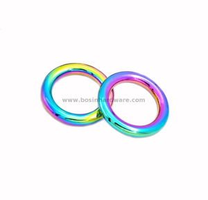 Solid Rainbow Metal O-ring Round Rings for DIY Leather Crafts