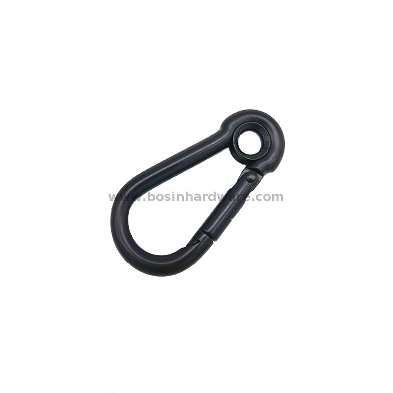Stainless Steel Hammock Black Carabiner Hook with Eyelet