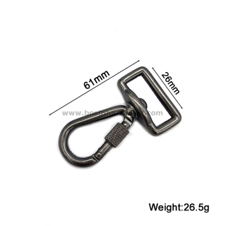 New Gunmetal Hardware Camera Bolt Snap Hook 