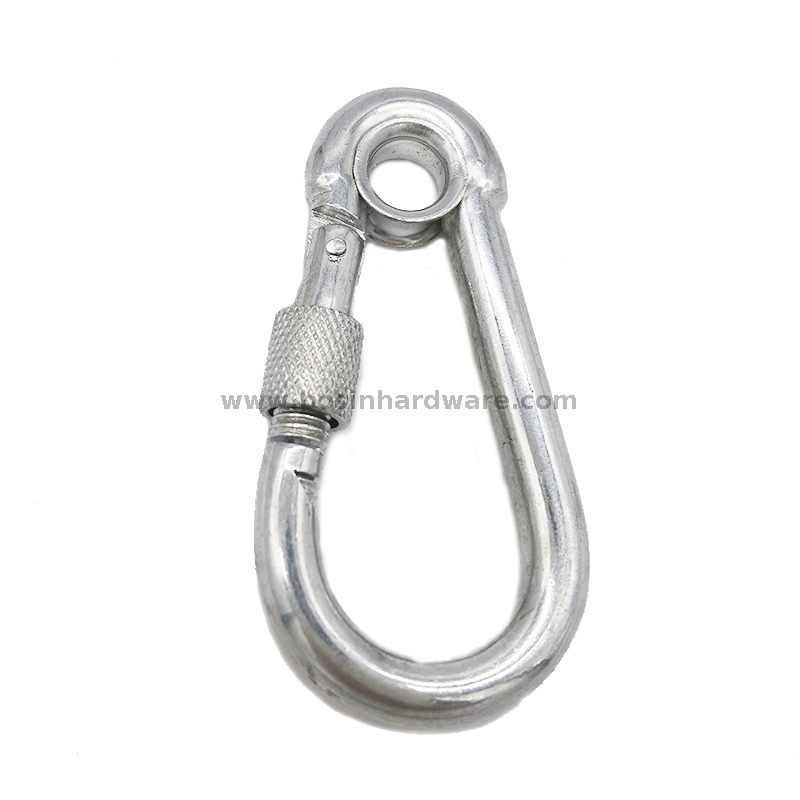 Outdoor Sports Steel Carabiner Hooks with Screw Lock And Eyelet