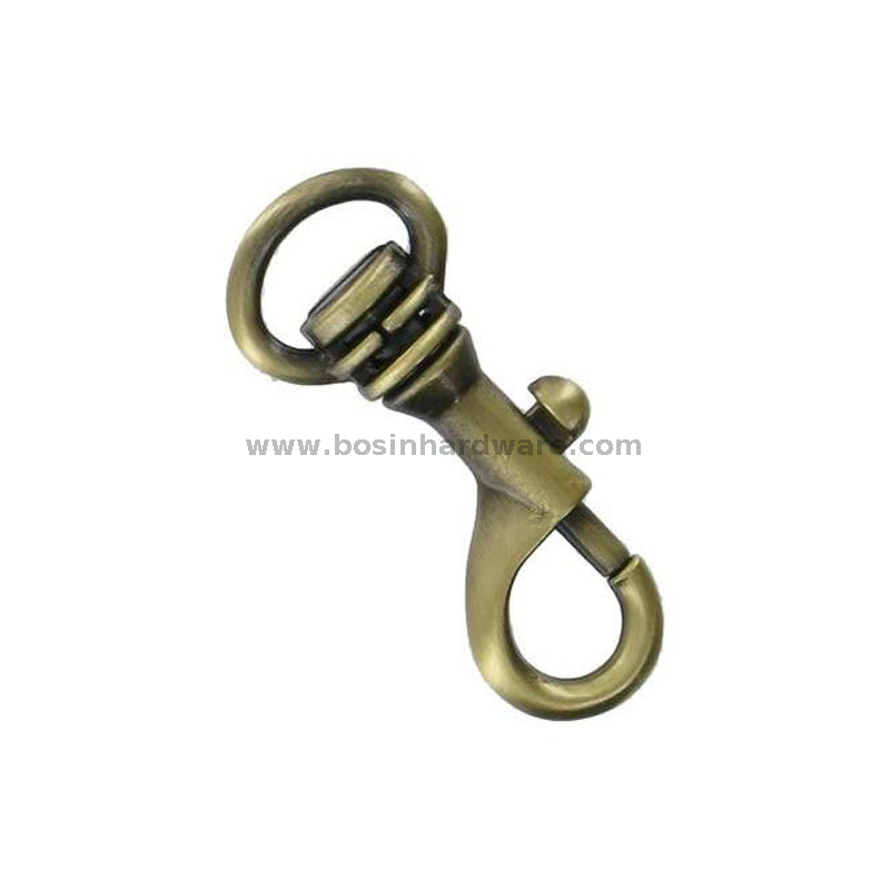  Oval-ring Brush Antique Brass Handbag Snap Hook