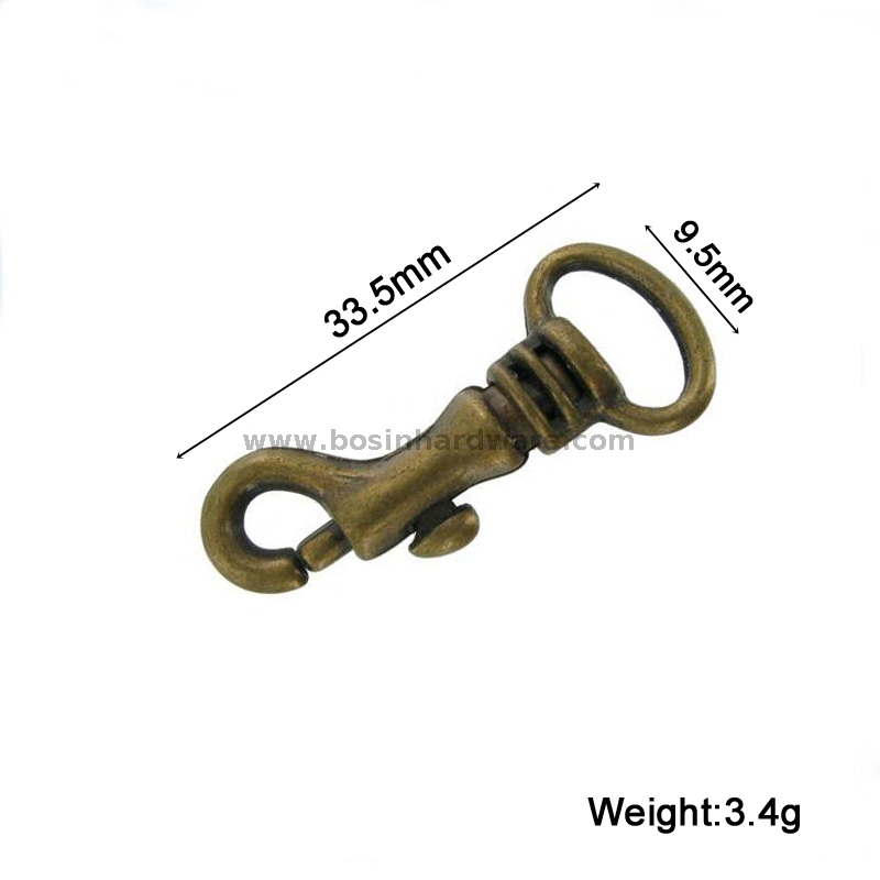 Multiple Use Antique Brass Spring Bolt Snap Hooks