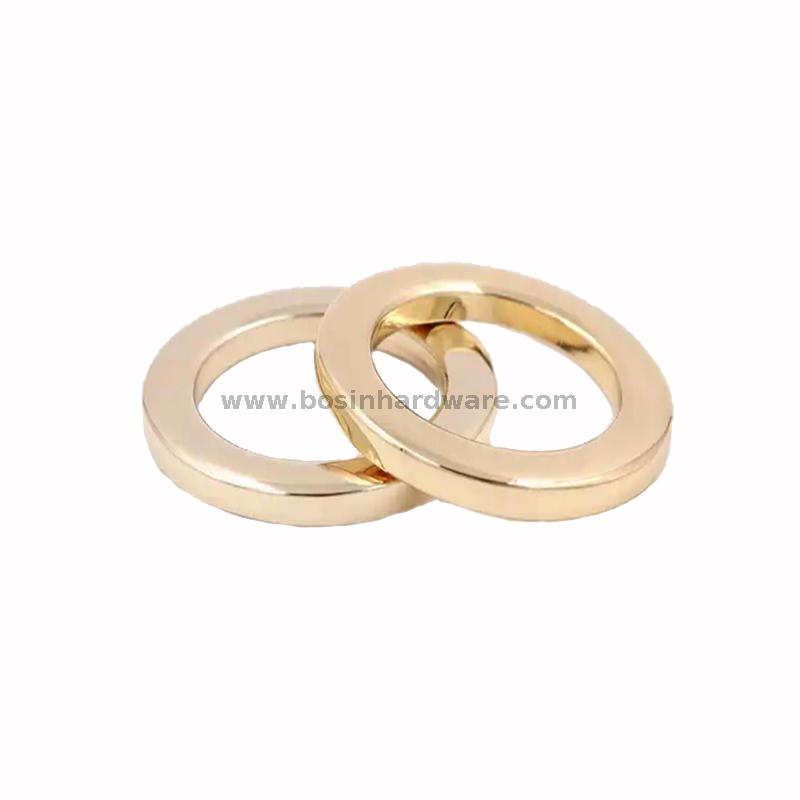 Light Gold Clothing Decoration O Ring Metal Flat O Ring