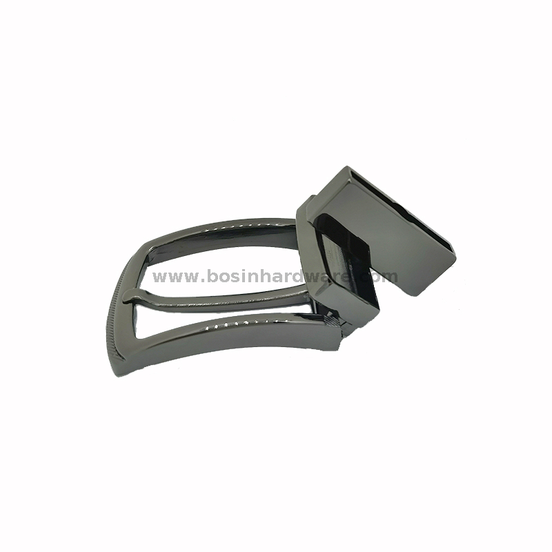Luxury Polished Gunmetal Metal Reversible Pin Belt Buckle