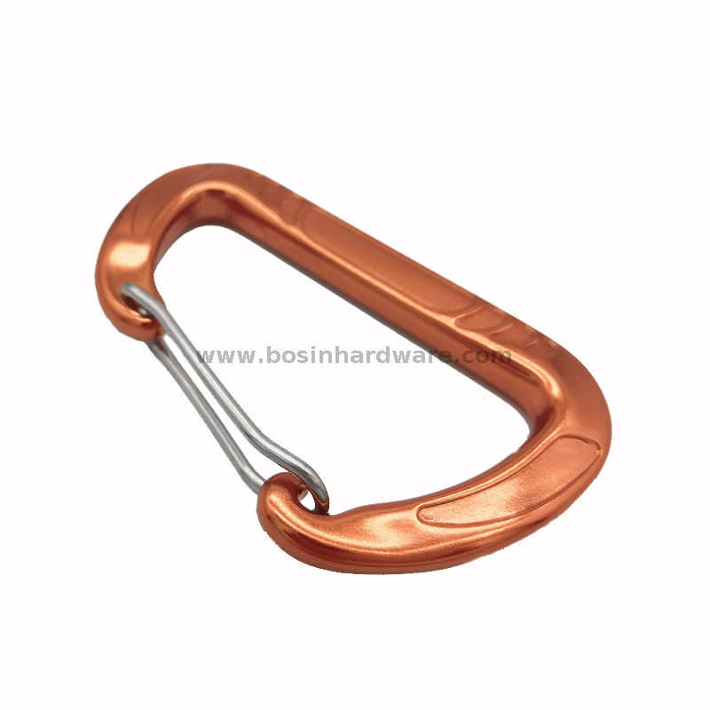  Wholesale 12KN Aluminum Spring Wire Gate Carabiner for Hiking Bag