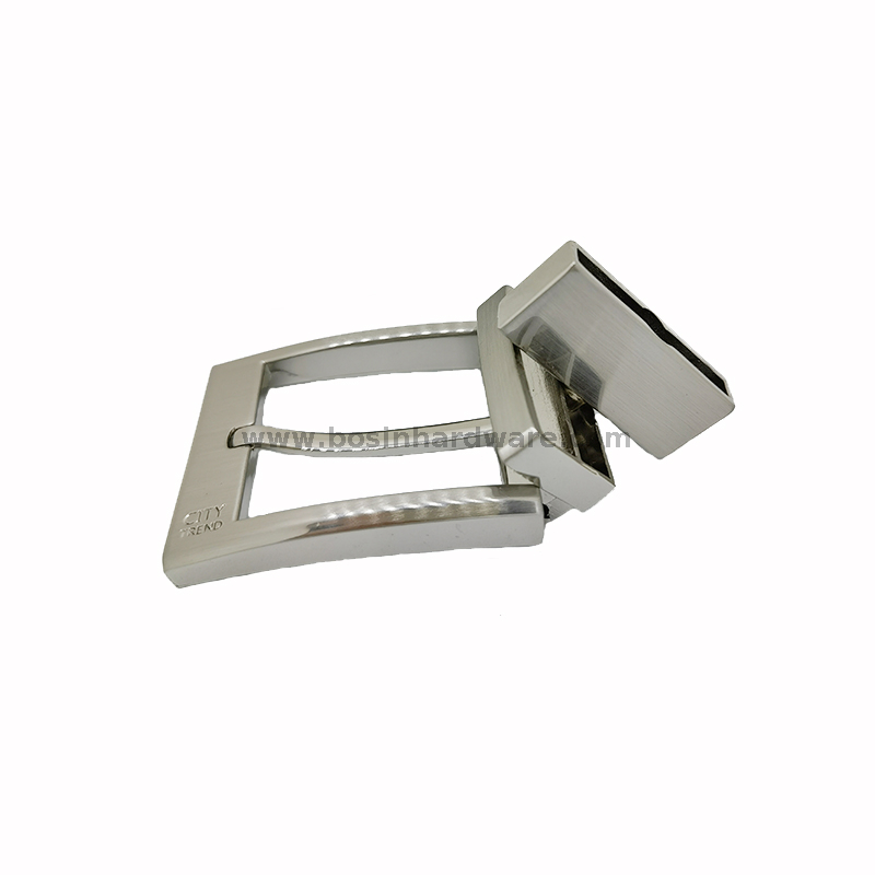 Brush Nickel Belt Hardware Pin Type Reversible Belt Buckle