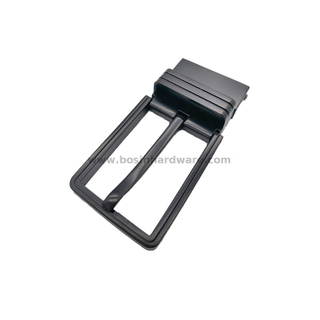 30mm Zinc Alloy Reversible Tail Clip Pin Belt Buckle with Matte Black Color